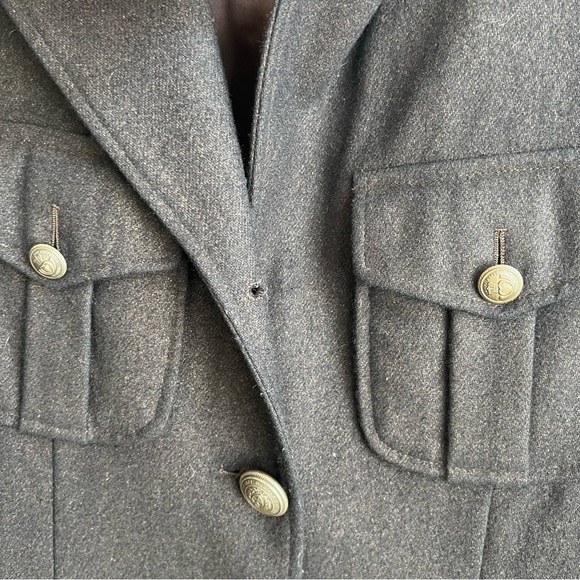 Cheap and Chic by Moschino Military Style Dark Brown Wool Blend Blazer. Size 8 - Picture 13 of 16